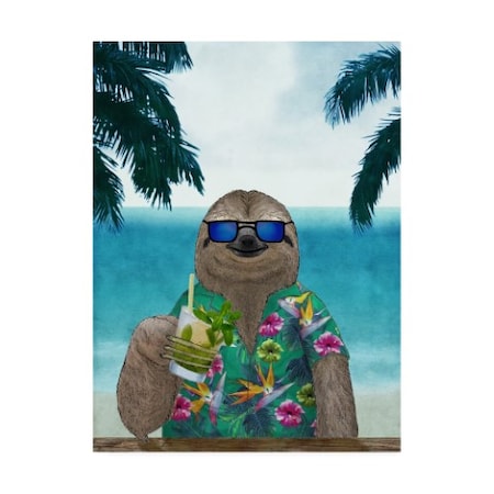 Trademark Fine Art Barruf 'Sloth on Summer Holidays' Canvas Art, 35x47 IC00322-C3547GG